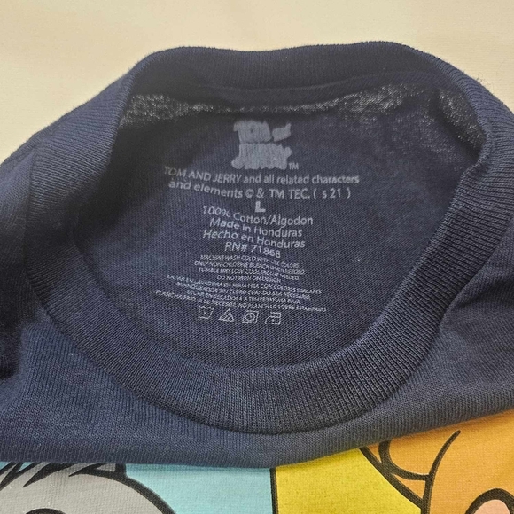 Tom And Jerry Mens T-Shirt Large Blue Graphic 90s Nostalgic‎ Cartoon Casual Tee - Picture 6 of 8
